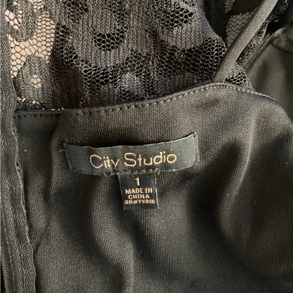City Studio | NWT Juniors 2-PC Lace Long Sleeve Top & Satin Skirt Dress - Picture 11 of 14